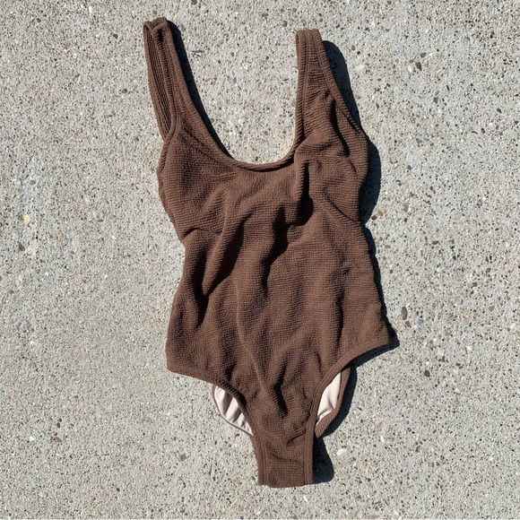 Kona Sol Swim New W Defects Kona Sol Nutmeg Textured One Piece